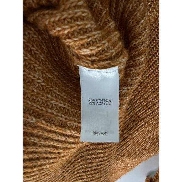 J. Jill Cotton Blend Long Sleeve V-Neck Knit Cardigan Sweater Orange Women Sz SP - Picture 5 of 9